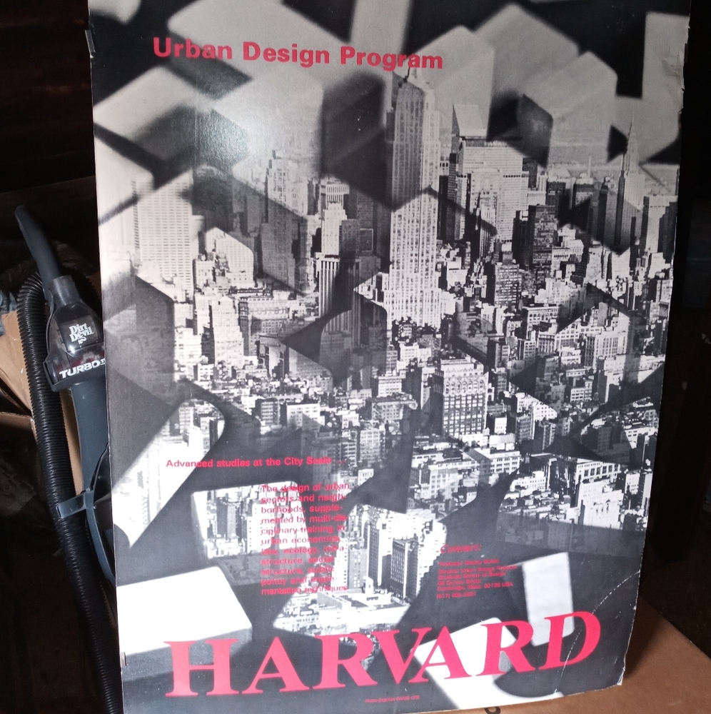 Vintage Harvard "urban design program" poster